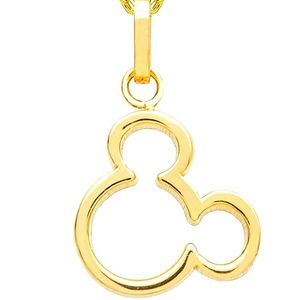 Disney Jewelry Mickey Mouse 10K Yellow Gold Pendant Necklace, 18"in